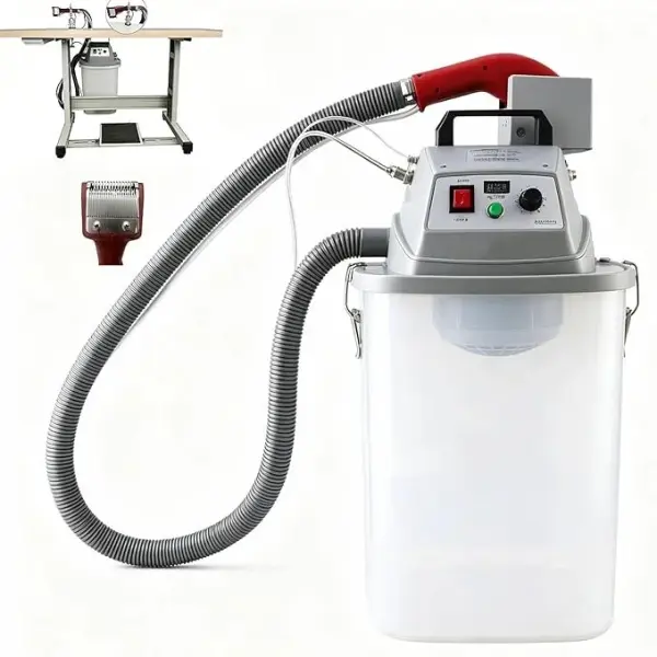 Smart Fabric Thread Trimming Machine with 30L Storage Bucket, Professional 450W Electric Brushless Trimmer, Single Head for Garment Production, High Speed Industrial Sewing Tools Kit