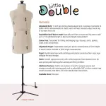 Dritz Little Double Adjustable Dress Form - Child Sizes US S-XL - Children's Clothing Mannequin for Sewing and Draping - Pinnable Sewing Mannequin with 13 Dials for Fitting + 360 Hem Guide