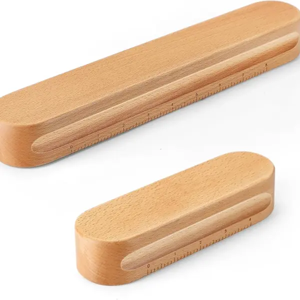 2 Pack Beechwood Tailors Clappers, Professional Sewing Tool for Flattening Fabrics and Point Pressing, Wooden Tailors Clapper for Sewing, Quilting, Ironing(12inch&7inch)