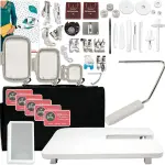 Bernette B79 6" x 10" Combo Sewing & Embroidery Machine with 123 Thread Spools, 200+ Accessory & Designs Package