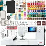Bernette B79 6" x 10" Combo Sewing & Embroidery Machine with 123 Thread Spools, 200+ Accessory & Designs Package