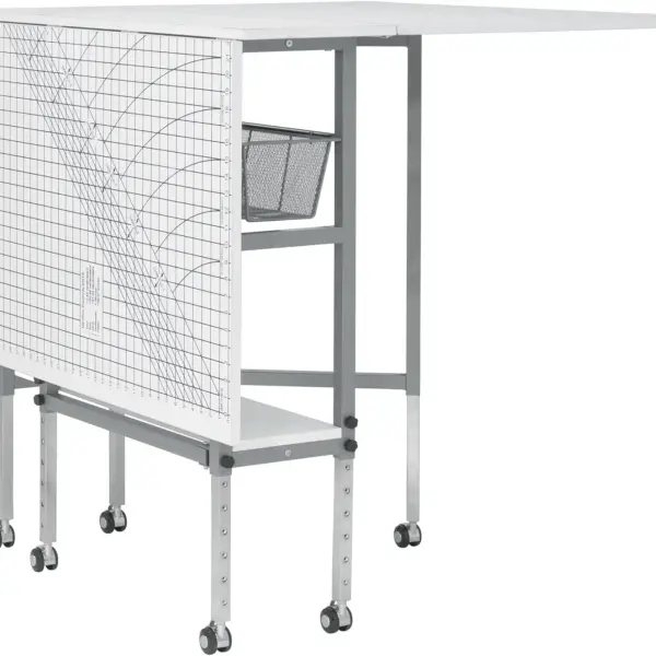 Sew Ready Foldable Hobby and Cutting Grid Table with Grid Top and Storage Drawers for Arts and Crafts, 58.75" W x 36.5" D Table Size, White