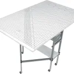 Sew Ready Foldable Hobby and Cutting Grid Table with Grid Top and Storage Drawers for Arts and Crafts, 58.75" W x 36.5" D Table Size, White