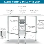 Sew Ready Foldable Hobby and Cutting Grid Table with Grid Top and Storage Drawers for Arts and Crafts, 58.75" W x 36.5" D Table Size, White