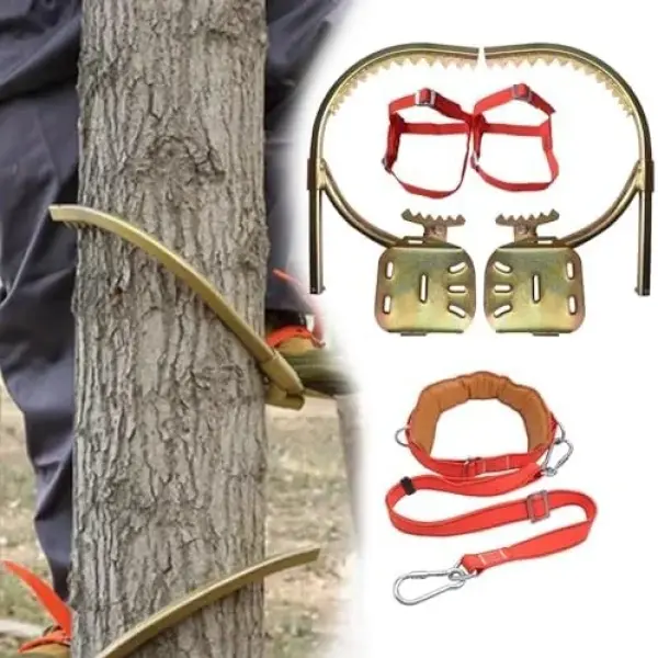 Adjustable Climbing Shoes for Tree Work, Durable Carbon Steel Construction, Comfortable Design for High-Altitude Tasks, Enhanced Grip and Support