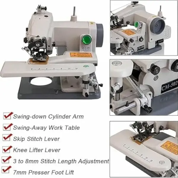 Portable Desktop Blind Hem Sewing Machine, Compact Stitcher for Dress Skirt Coat Curtain Repair, Professional Grade Invisible Stitching Tool for Home Tailoring and Fabric Projects
