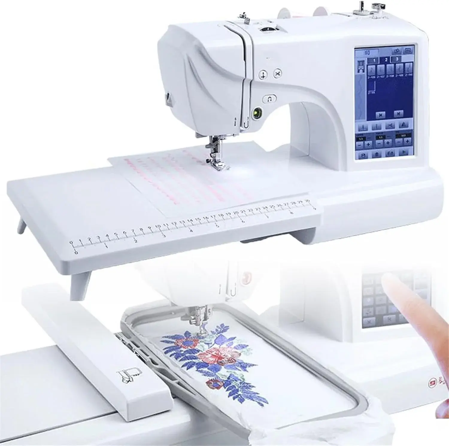 Electric Mini Sewing Machine Portable, Electric Embroidery Machine, Automatic Sewing Machine 158 Built-In Designs, With Large Lcd Touchscreen, Diy Embroidery Tool