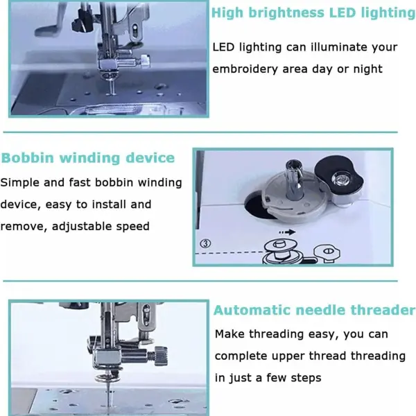 Electric Mini Sewing Machine Portable, Electric Embroidery Machine, Automatic Sewing Machine 158 Built-In Designs, With Large Lcd Touchscreen, Diy Embroidery Tool