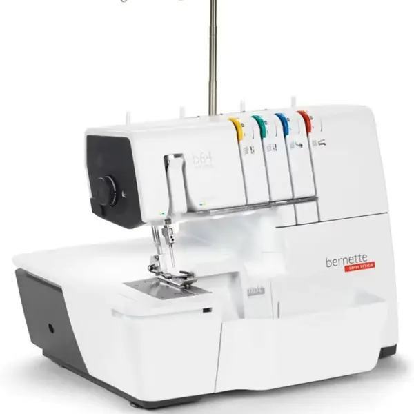 Bernette B64 Airlock Serger Sewing Machine with Air Threading Overlocker, LED Light, Free Arm, Micro Thread Control and Free Hand Stitching – Perfect for Quilting, Heavy Duty Beginner and professional