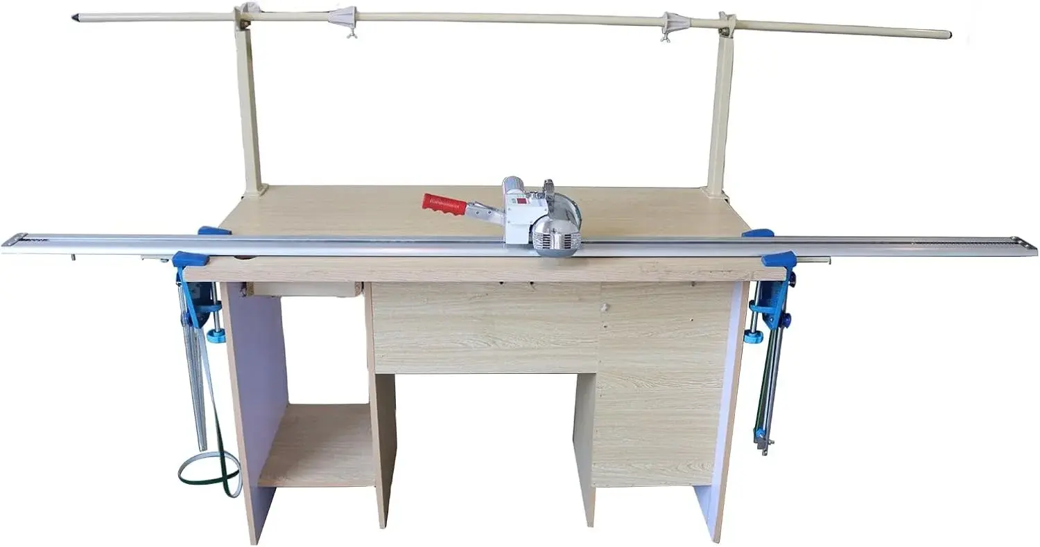 INTSUPERMAI High Speed Delay Function Fabric End Cutter High-speed Fabric End Cutter Machine Fabric Cutter Cloth Cutter with 86.6 inch Rack and Digital Counter 220V