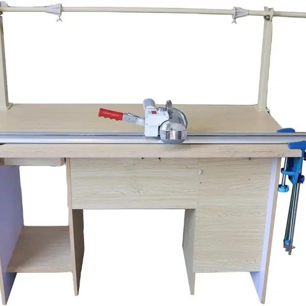 INTSUPERMAI High Speed Delay Function Fabric End Cutter High-speed Fabric End Cutter Machine Fabric Cutter Cloth Cutter with 86.6 inch Rack and Digital Counter 220V