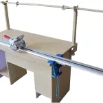 INTSUPERMAI High Speed Delay Function Fabric End Cutter High-speed Fabric End Cutter Machine Fabric Cutter Cloth Cutter with 86.6 inch Rack and Digital Counter 220V