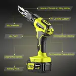 Huanyu Cordless Hot Knife with Temp. Display 100W Max 500℃ 3.0Ah Battery Powered Air Cooling Cutting Tool 4 Blades Set Electric Hot Knife Foam Cutting Tool Craft Shears for Rope, Fabric, Acrylic