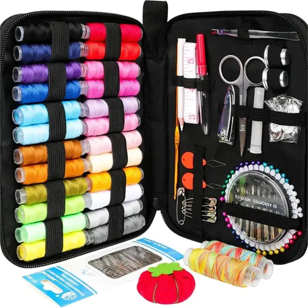 SOFXnng Sewing Kits DIY Multi-Function Box Set for Hand Quilting Stitching Embroidery Thread Accessories Tools for Travel Home Beginners(98Pcs)