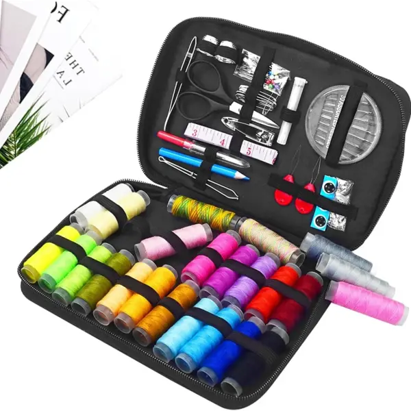 SOFXnng Sewing Kits DIY Multi-Function Box Set for Hand Quilting Stitching Embroidery Thread Accessories Tools for Travel Home Beginners(98Pcs)
