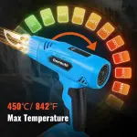 21V Cordless Hot Knife Foam Cutting Tools with 6 Blades 2.0Ah Battery Powered 5-Second Quick Heating Electric Cutting Tool Air Cooling System for Plastic, Rope Cutting Craft Shears