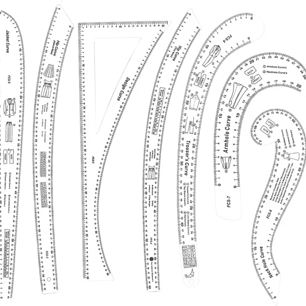 7Pcs Sewing Ruler Tailor Set French Curve Ruler Sewing Ruler Set Pattern Making Ruler for Beginners for Making Pattern Drafting