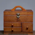 Wooden Sewing Box with 3 Drawers - Perfect for DIY, Clothing, and Bedding Sewing - Multifunctional Organizer for Tools and Fabrics