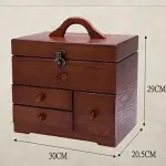 Wooden Sewing Box with 3 Drawers - Perfect for DIY, Clothing, and Bedding Sewing - Multifunctional Organizer for Tools and Fabrics