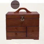 Wooden Sewing Box with 3 Drawers - Perfect for DIY, Clothing, and Bedding Sewing - Multifunctional Organizer for Tools and Fabrics