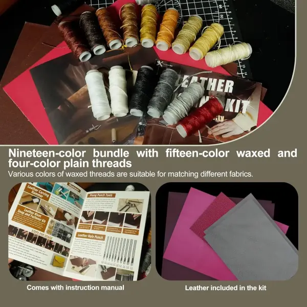 ESMING Leathercraft Kit & Tool Set - Leather Stamping, Sewing, Punching, Engraving, Carving Tools for Leather Working, Custom Handbag Making, Professional Crafting Supplies