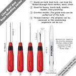Fabric Scissors Tailor Sewing Shears Threading Needle Tools Kit 10 Inch Heady Duty Scissors Set for Fabric Cutting Professional Extremely Sharp Cloth Scissor Multipurpose Dressmaker (Red)