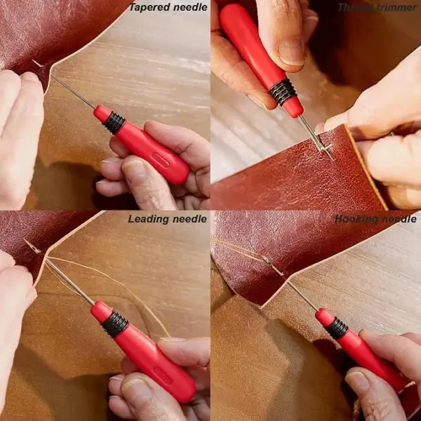 Fabric Scissors Tailor Sewing Shears Threading Needle Tools Kit 10 Inch Heady Duty Scissors Set for Fabric Cutting Professional Extremely Sharp Cloth Scissor Multipurpose Dressmaker (Red)