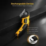 AUDRILO Electric Scissors Cordless Rechargeable Fabric Cutter, Cardboard Cutter, 4V 2000mAh Electric Cutter, Portable Cutting Tool, USB Charging DIY Craft Tailoring for Cloth, Leather, Carpet - Yellow