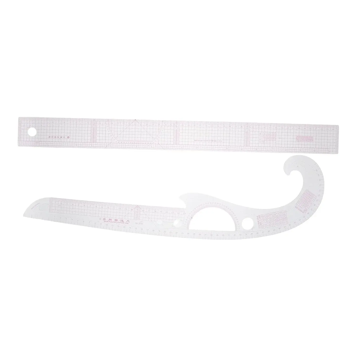 Curve Ruler Set for Pattern Making and Sewing, 2pcs French Curve Plastic Rulers for Clothing Design and Tailoring, Sewing Tools for Fashion Designers and Quilting