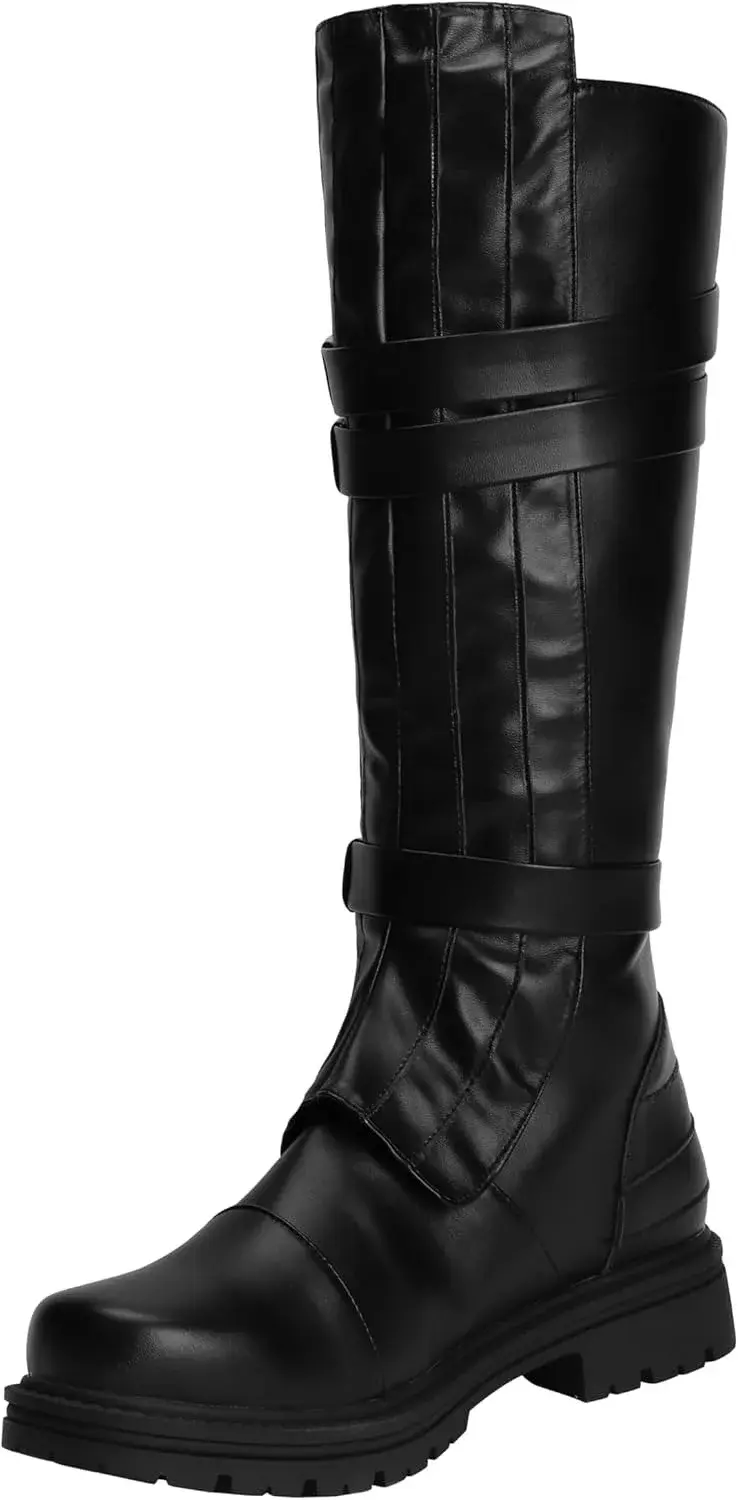 ACE SHOCK Mens Tall Boots Medieval Renaissance Pirate Cosplay Boot Halloween Costume Shoes