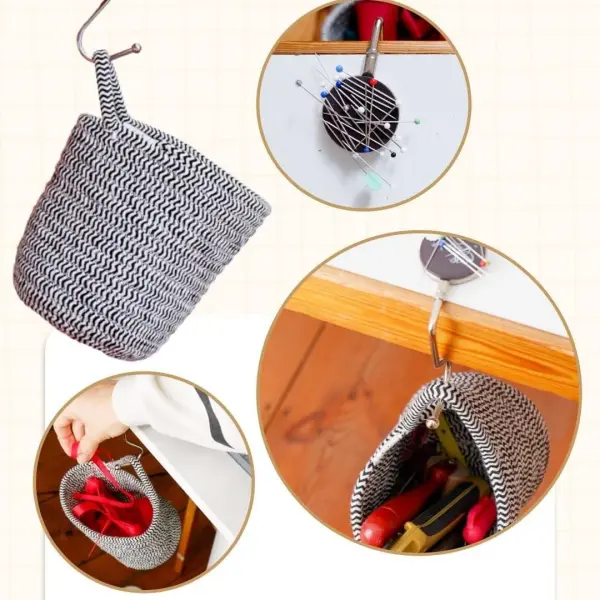 Madam Sew Hanging Scrap Bin with Magnetic Pin Holder | Organize Your Sewing Machine Area | Store Fabric Markers | Magnetic Pin Cushion Top | Essential Sewing Supplies