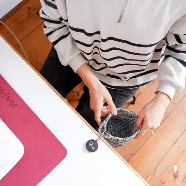 Madam Sew Hanging Scrap Bin with Magnetic Pin Holder | Organize Your Sewing Machine Area | Store Fabric Markers | Magnetic Pin Cushion Top | Essential Sewing Supplies