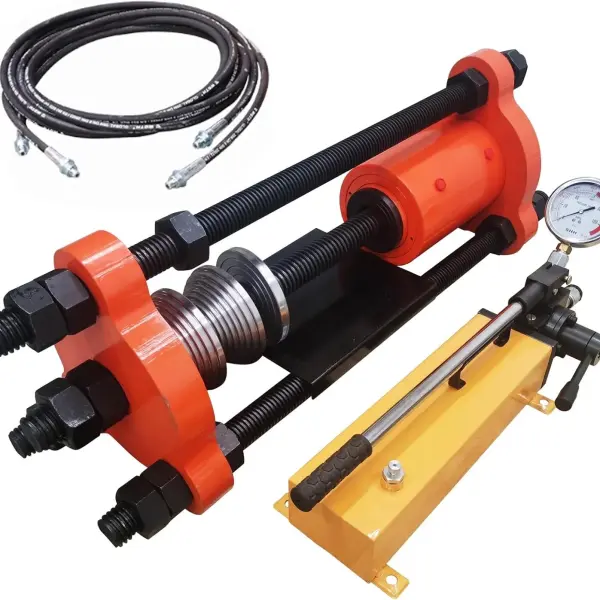 TECHTONGDA Crawler Pin Pressing Machine 100T Excavator Hydraulic Pressing Sleeve Press Chain All-in-One Machine, Track Pin Disassembly Machine with Hand Pump, Pressure Sleeve Range Less Than 5.5in