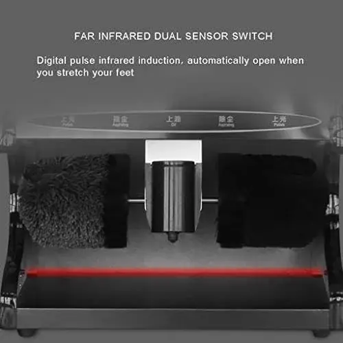 Automatic Electric Shoe Polisher Machine with Sensor - Vertical Shoe Shine & Dusting, Polishing, Oiling, Waxing - Ideal for Home, Hotels & Businesses - Sleek Black/Silver Design