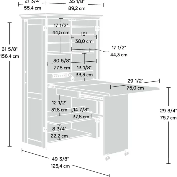 Sauder Miscellaneous Storage Craft & Sewing Armoire, Pacific Maple finish