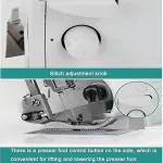 Professional Heavy-Duty Overlocker Sewing Machine with 2-3-4-5 Stitch Capability, 150W, Coverstitch and Trim Trap, Foot Controller Included for Seamless Finishing
