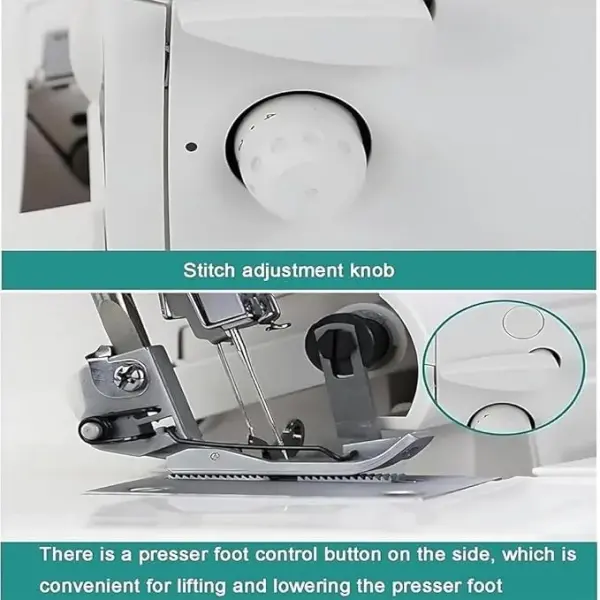 Professional Heavy-Duty Overlocker Sewing Machine with 2-3-4-5 Stitch Capability, 150W, Coverstitch and Trim Trap, Foot Controller Included for Seamless Finishing