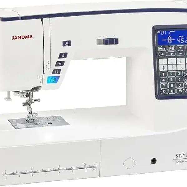 Janome Skyline S6 AE Computerized Sewing and Quilting Machine - Anniversary Edition Sewing Machine Quilting Unit with Built In AcuFeed Flex, 196 Stitches with 4 Fonts, 10 One Step Buttonholes