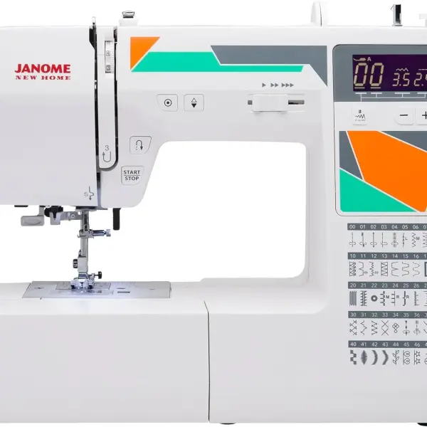 Janome MOD-50 Computerized Sewing Machine with 50 Built-In Stitches, 3 One-Step Buttonholes, Drop Feed and Accessories