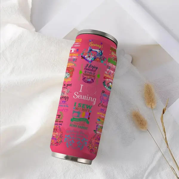 Sewing Tumbler Gifts For Women Girls Sewing Stainless Steel Insulated Tumbler With Straw Lid,Sewing Gifts For Women Quilting Crochet Lover Mom Grandma 17 Oz