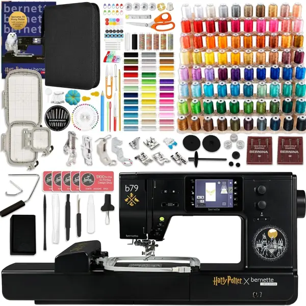 Bernette B79 Harry Potter Edition 2-in-1 Sewing & Embroidery Machine with 3 Embroidery Hoops, 80 Polyester Thread Spools & 230+ Piece Deluxe Accessory Kit