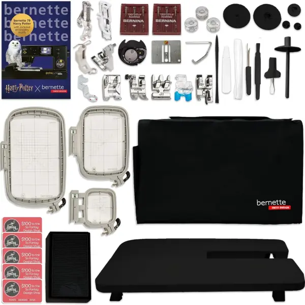 Bernette B79 Harry Potter Edition 2-in-1 Sewing & Embroidery Machine with 3 Embroidery Hoops, 80 Polyester Thread Spools & 230+ Piece Deluxe Accessory Kit
