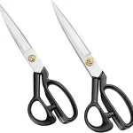 2pcs Heavy Duty Sewing Scissors for Dressmaking and Tailoring Cutters with Sharp White Blades Industrial Shears for Household and Quilting Use