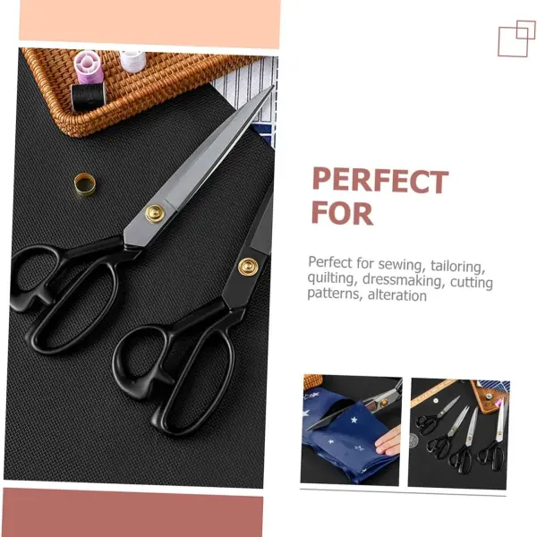 2pcs Heavy Duty Sewing Scissors for Dressmaking and Tailoring Cutters with Sharp White Blades Industrial Shears for Household and Quilting Use