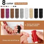 Hicdaw 28PCS Sewing Awl Kit Awl Tool Sewing with Needles, Waxed Thread, Needle Threaders, Tape Measure, Beech Mallet for DIY Leather and Sewing Tool Set