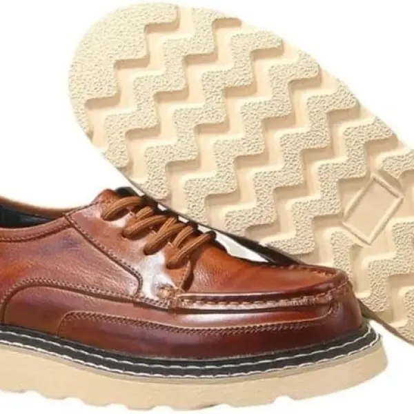 Men's Thick-soled Board Shoes Brushed Color Design British Retro-style Waxed Lace-up Foot Pedal Suitable for Daily Travel Attendance To School Work