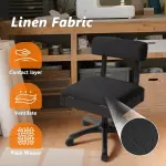 Lessmore Adjustable Height Sewing and Crafting Chair with Wheels, Back Support, and Under Seat Storage - Perfect for Your Craft Room Furniture and Craft Machines (Solid-Black)