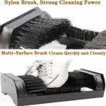 Outdoor Boot Cleaner Brush, Powered Scrubbing Brush, Heavy-Duty Shoe Scraper, Floor-Mount Boot Brush, Suede & Leather Cleaner, Durable Outdoor Shoe Cleaning Tool