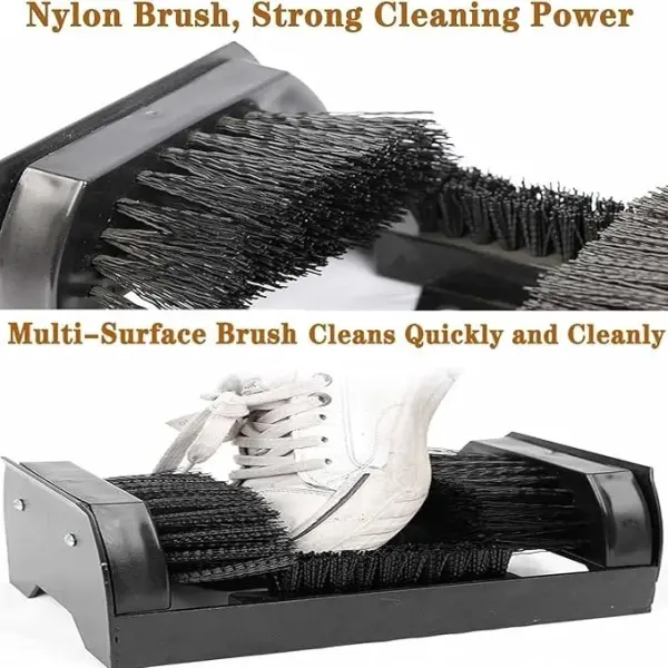 Outdoor Boot Cleaner Brush, Powered Scrubbing Brush, Heavy-Duty Shoe Scraper, Floor-Mount Boot Brush, Suede & Leather Cleaner, Durable Outdoor Shoe Cleaning Tool