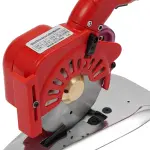 Electric Fabric Cutter Machine, 245W Industrial Speed Adjustable Fabric Scissors with LED Light & Built-in Blade Sharpener, Round Blade Cutting Machine for Sewing, Quilting, Tailoring (Red)